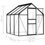 Invernadero de aluminio gris antracita 3,61 m² de vidaXL, Invernaderos - Ref: Foro24-48209, Precio: 303,44 €, Descuento: %