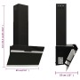 Campana extractora pared acero y vidrio templado negro 60 cm de vidaXL, Extractores - Ref: Foro24-51667, Precio: 145,03 €, De...