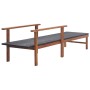 Tumbona madera maciza de acacia y ratán sintético negro de vidaXL, Tumbonas - Ref: Foro24-48706, Precio: 108,98 €, Descuento: %