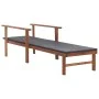 Tumbona madera maciza de acacia y ratán sintético negro de vidaXL, Tumbonas - Ref: Foro24-48706, Precio: 79,99 €, Descuento: %