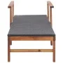 Tumbona madera maciza de acacia y ratán sintético negro de vidaXL, Tumbonas - Ref: Foro24-48706, Precio: 79,99 €, Descuento: %