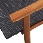 Tumbona madera maciza de acacia y ratán sintético negro de vidaXL, Tumbonas - Ref: Foro24-48706, Precio: 79,99 €, Descuento: %
