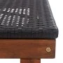 Tumbona madera maciza de acacia y ratán sintético negro de vidaXL, Tumbonas - Ref: Foro24-48706, Precio: 79,99 €, Descuento: %