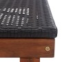Tumbona madera maciza de acacia y ratán sintético negro de vidaXL, Tumbonas - Ref: Foro24-48706, Precio: 108,98 €, Descuento: %