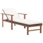 Liege mit Kissen aus synthetischem Rattan und massivem schwarzem Akazienholz von vidaXL, Liegen - Ref: Foro24-48707, Preis: 1...