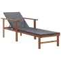 Liege mit Kissen aus synthetischem Rattan und massivem schwarzem Akazienholz von vidaXL, Liegen - Ref: Foro24-48707, Preis: 1...