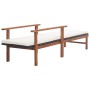 Tumbona con cojín ratán sintético y madera maciza acacia negro de vidaXL, Tumbonas - Ref: Foro24-48707, Precio: 180,36 €, Des...