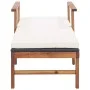 Tumbona con cojín ratán sintético y madera maciza acacia negro de vidaXL, Tumbonas - Ref: Foro24-48707, Precio: 133,98 €, Des...