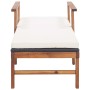 Tumbona con cojín ratán sintético y madera maciza acacia negro de vidaXL, Tumbonas - Ref: Foro24-48707, Precio: 180,36 €, Des...