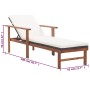 Tumbona con cojín ratán sintético y madera maciza acacia negro de vidaXL, Tumbonas - Ref: Foro24-48707, Precio: 180,36 €, Des...