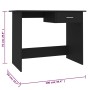 Escritorio de aglomerado negro 100x50x76 cm de vidaXL, Escritorios - Ref: Foro24-800550, Precio: 67,92 €, Descuento: %