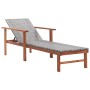 Tumbona de madera maciza de acacia y ratán sintético gris de vidaXL, Tumbonas - Ref: Foro24-48704, Precio: 109,48 €, Descuent...