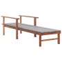 Tumbona de madera maciza de acacia y ratán sintético gris de vidaXL, Tumbonas - Ref: Foro24-48704, Precio: 109,48 €, Descuent...