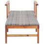Tumbona de madera maciza de acacia y ratán sintético gris de vidaXL, Tumbonas - Ref: Foro24-48704, Precio: 109,48 €, Descuent...