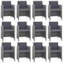 Set comedor de jardín 13 piezas y cojines ratán sintético gris de vidaXL, Conjuntos de jardín - Ref: Foro24-46381, Precio: 1,...