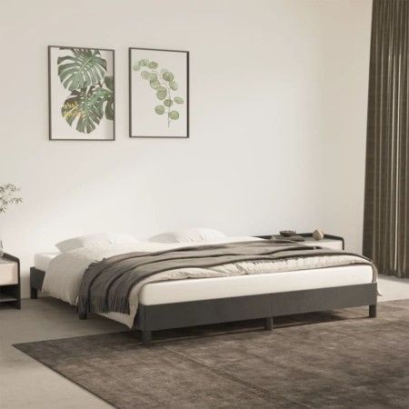 Estructura de cama de terciopelo gris oscuro 180x200 cm de vidaXL, Camas y somieres - Ref: Foro24-346989, Precio: 125,83 €, D...