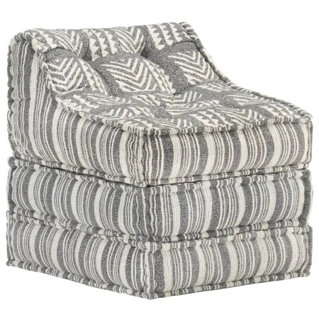 Puf modular de tela de rayas grises de vidaXL, Cojines para sillas y sofás - Ref: Foro24-287713, Precio: 133,71 €, Descuento: %