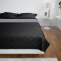Colcha acolchada a doble cara negro gris 230x260 cm en Ropa de cama | Comprar online en Foru.es