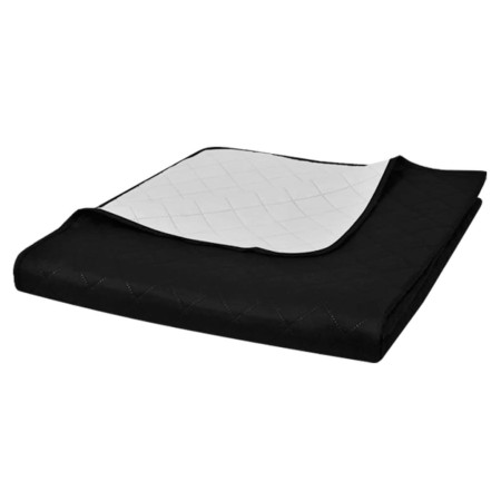 Colcha acolchada a doble cara negro blanco 230x260 cm en Ropa de cama | Comprar online en Foru.es