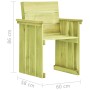 Silla de jardín de madera de pino impregnada de vidaXL, Sillas de jardín - Ref: Foro24-49033, Precio: 82,03 €, Descuento: %