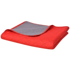 Cubrecama acolchado doble cara 230x260 cm rojo y gris en Ropa de cama | Comprar online en Foru.es