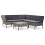 Set de muebles de jardín 6 pzas y cojines ratán sintético gris de vidaXL, Conjuntos de jardín - Ref: Foro24-48950, Precio: 47...