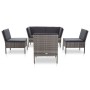 Set de muebles de jardín 6 pzas y cojines ratán sintético gris de vidaXL, Conjuntos de jardín - Ref: Foro24-48950, Precio: 47...