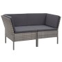 Set de muebles de jardín 6 pzas y cojines ratán sintético gris de vidaXL, Conjuntos de jardín - Ref: Foro24-48950, Precio: 47...