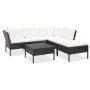 Set muebles de jardín 6 piezas y cojines ratán sintético negro de vidaXL, Conjuntos de jardín - Ref: Foro24-48940, Precio: 42...
