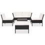 Set muebles de jardín 6 piezas y cojines ratán sintético negro de vidaXL, Conjuntos de jardín - Ref: Foro24-48940, Precio: 42...