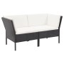 Set muebles de jardín 6 piezas y cojines ratán sintético negro de vidaXL, Conjuntos de jardín - Ref: Foro24-48940, Precio: 42...