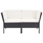 Set muebles de jardín 6 piezas y cojines ratán sintético negro de vidaXL, Conjuntos de jardín - Ref: Foro24-48940, Precio: 42...