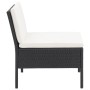 Set muebles de jardín 6 piezas y cojines ratán sintético negro de vidaXL, Conjuntos de jardín - Ref: Foro24-48940, Precio: 42...