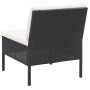 Set muebles de jardín 6 piezas y cojines ratán sintético negro de vidaXL, Conjuntos de jardín - Ref: Foro24-48940, Precio: 42...