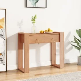Solid teak wood console table 90x35x75 cm by vidaXL, Side tables - Ref: Foro24-287896, Price: 155,35 €, Discount: %