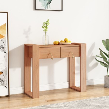 Mesa consola de madera maciza de teca 90x35x75 cm de vidaXL, Mesas auxiliares - Ref: Foro24-287896, Precio: 158,47 €, Descuen...
