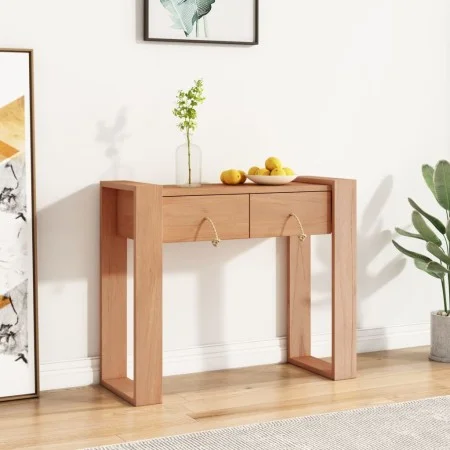 Mesa consola de madera maciza de teca 90x35x75 cm de vidaXL, Mesas auxiliares - Ref: Foro24-287896, Precio: 155,35 €, Descuen...