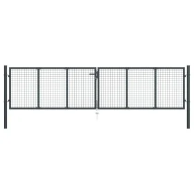 Gartengittertor aus grau verzinktem Stahl, 400 x 125 cm von vidaXL, Gartentore - Ref: Foro24-145776, Preis: 326,53 €, Rabatt: %