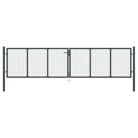 Gartengittertor aus grau verzinktem Stahl, 400 x 125 cm von vidaXL, Gartentore - Ref: Foro24-145776, Preis: 326,53 €, Rabatt: %