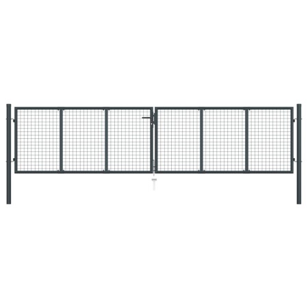 Puerta de malla de jardín acero galvanizado gris 400x125 cm de vidaXL, Puertas de jardín - Ref: Foro24-145776, Precio: 331,84...