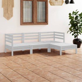 Juego de muebles de jardín 4 piezas madera maciza pino blanco en Conjuntos de jardín | Comprar online en Foru.es