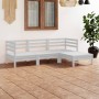 Juego de muebles de jardín 4 piezas madera maciza pino blanco en Conjuntos de jardín | Comprar online en Foru.es