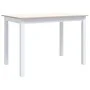 Mesa de comedor madera de caucho blanco y marrón 114x71x75 cm de vidaXL, Mesas de cocina y de comedor - Ref: Foro24-247363, P...