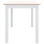 Mesa de comedor madera de caucho blanco y marrón 114x71x75 cm de vidaXL, Mesas de cocina y de comedor - Ref: Foro24-247363, P...