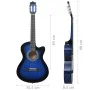 Guitarra Clásica Western Cutaway con 6 cuerdas azul 38" de vidaXL, Guitarras - Ref: Foro24-70134, Precio: 68,70 €, Descuento: %