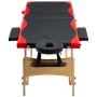 Camilla de masaje plegable 3 zonas madera negro y rojo de vidaXL, Mesas de masaje - Ref: Foro24-110214, Precio: 159,42 €, Des...