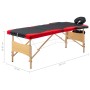 Camilla de masaje plegable 3 zonas madera negro y rojo de vidaXL, Mesas de masaje - Ref: Foro24-110214, Precio: 159,42 €, Des...