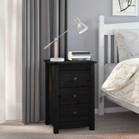 Mesita de noche madera maciza de pino negro 40x35x61,5 cm de vidaXL, Mesitas de noche - Ref: Foro24-813707, Precio: 65,92 €, ...