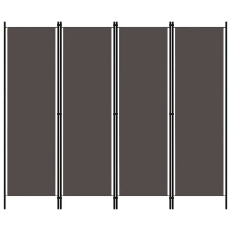 Biombo divisor de 4 paneles gris antracita 200x180 cm de vidaXL, Divisores de ambientes - Ref: Foro24-320721, Precio: 49,78 €...