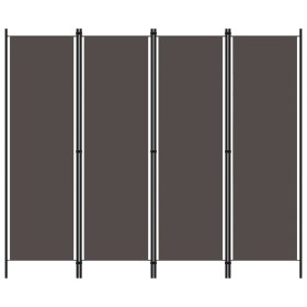Biombo divisor de 4 paneles gris antracita 200x180 cm de vidaXL, Divisores de ambientes - Ref: Foro24-320721, Precio: 34,12 €...